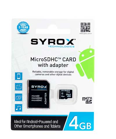 SYROX SYX-MC4 4GB MİCROSD HAFIZA KARTI